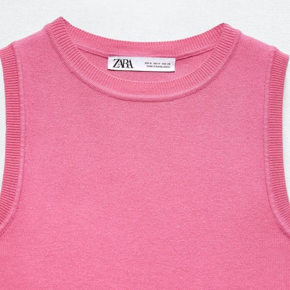 Zara - Pink Crop Knit Top - Picture 3 of 5